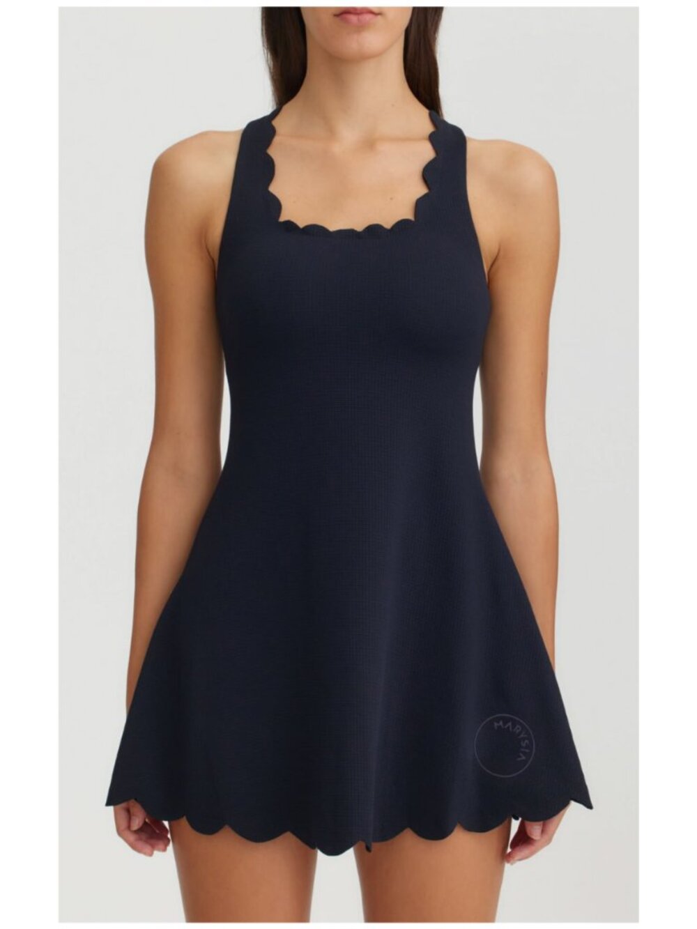 Marysia Sport Serena Scalloped-edge Dress Black Sz S